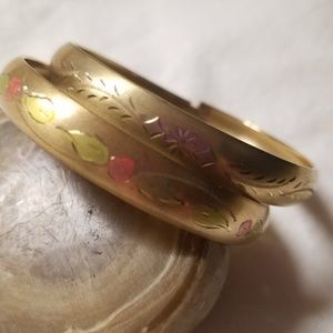2 gold bracelets
